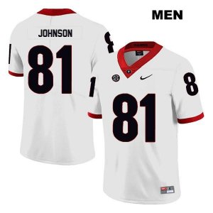 Men's Georgia Bulldogs NCAA #81 Jaylen Johnson Nike Stitched White Legend Authentic College Football Jersey KRI8154QE